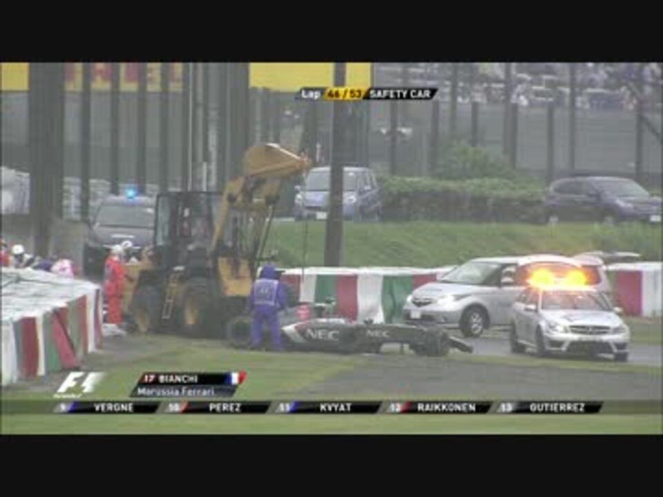 2014 F1 日本gp ビアンキ大事故で赤旗中断 ニコニコ動画