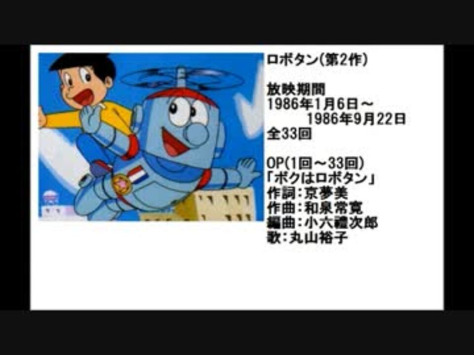 80年代アニメ主題歌集 ロボタン(第2作) - ニコニコ動画