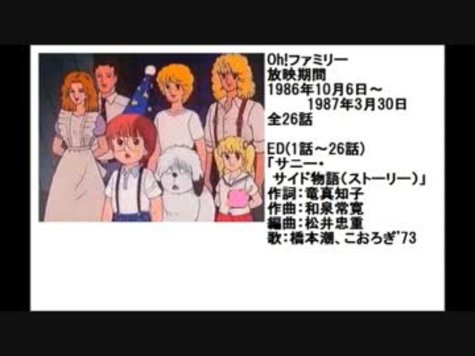 80年代アニメ主題歌集 Oh ファミリー ニコニコ動画