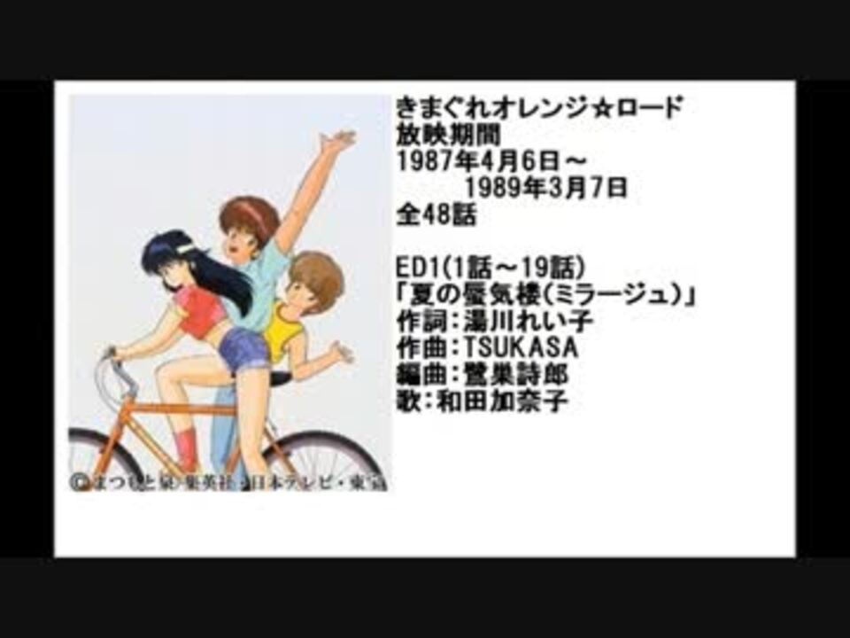 80年代アニメ主題歌集 きまぐれオレンジ ロード ニコニコ動画