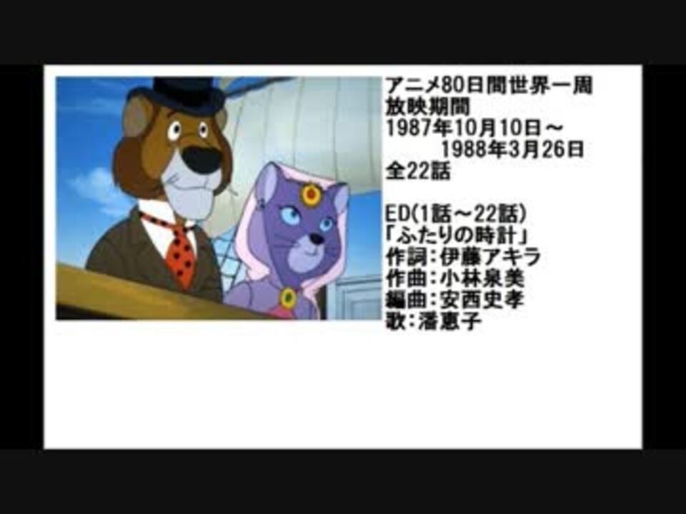 80年代アニメ主題歌集 アニメ80日間世界一周 ニコニコ動画