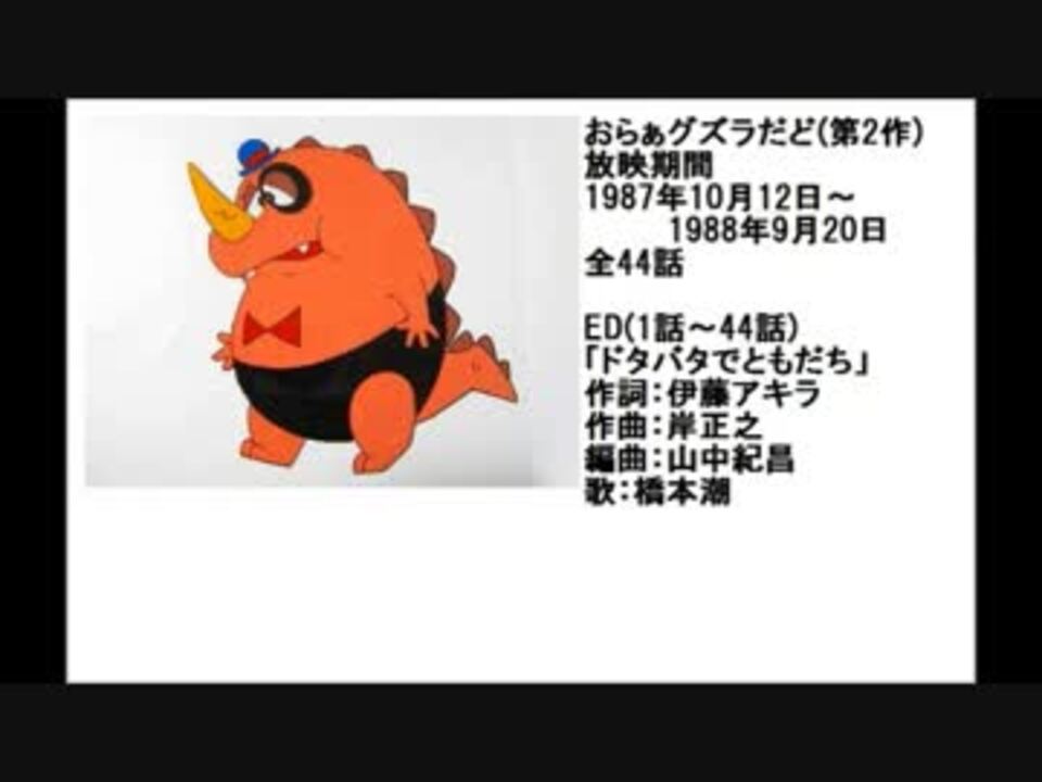 80年代アニメ主題歌集 おらぁグズラだど(第2作) - ニコニコ動画