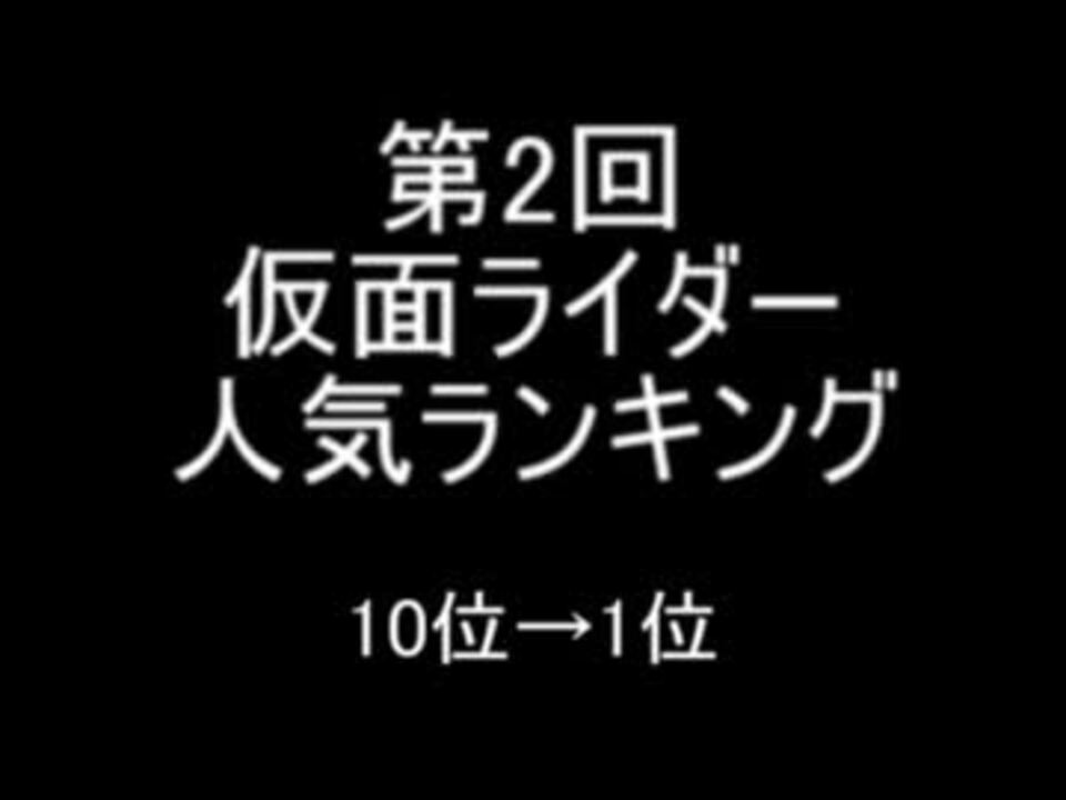 第2回 仮面ライダー 人気ランキング 10位 1位 ニコニコ動画