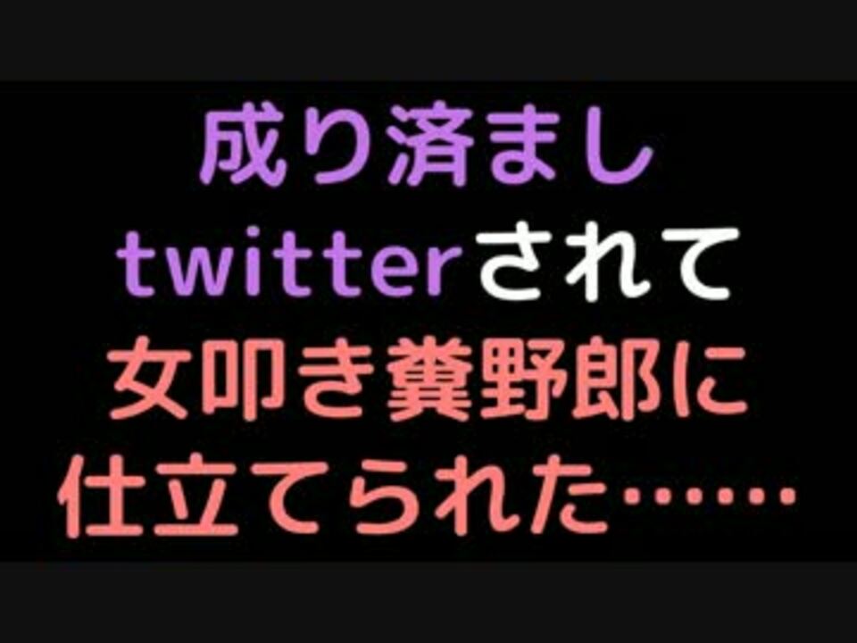 成り済ましtwitterされて 女叩き糞野郎に仕立てられた 2ch ニコニコ動画