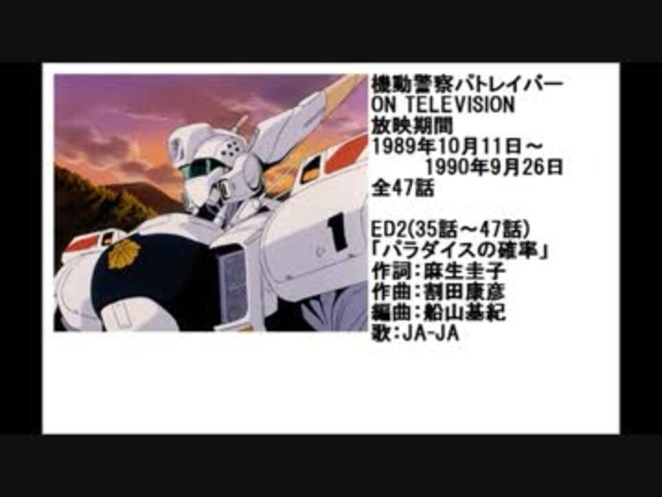 人気の 機動警察パトレイバー ロボットアニメ 動画 13本 ニコニコ動画