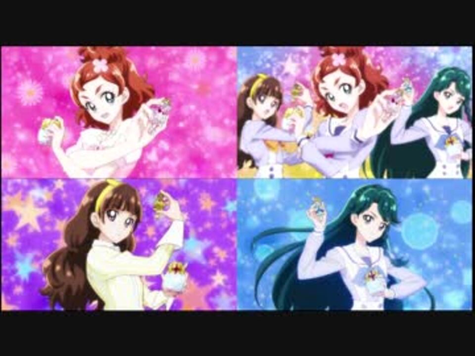 Go プリンセスプリキュア 変身シーン3人 3人変身シーン比較 ニコニコ動画