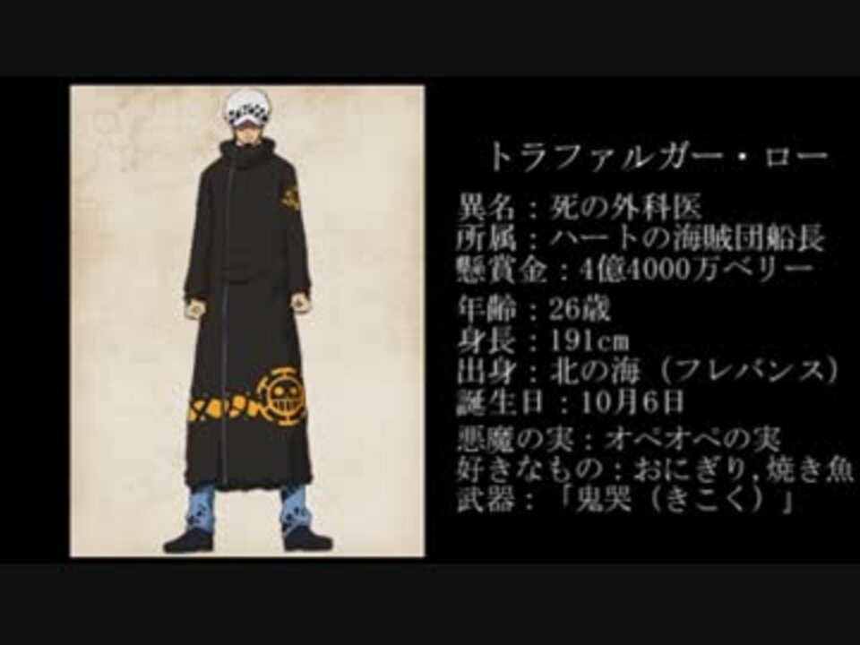 One Piece 大物ルーキー11人のプロフィール ニコニコ動画