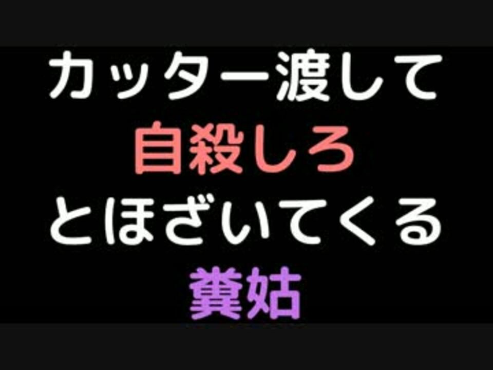 カッター渡して自殺しろとほざいてくる糞姑 2ch ニコニコ動画