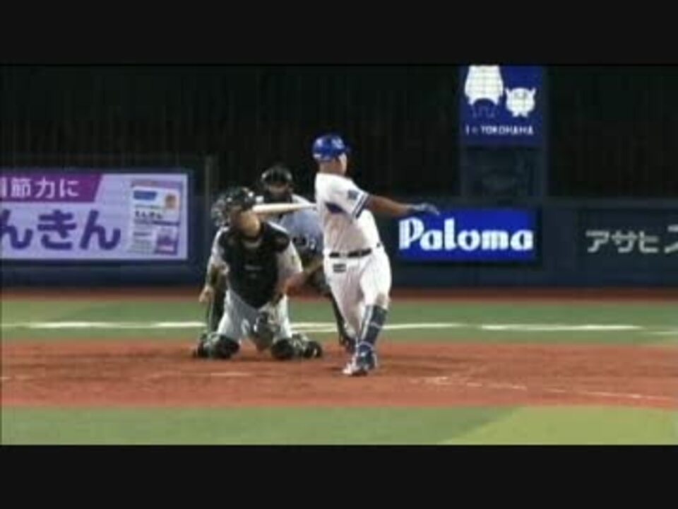 ロペスのスイングしたバットが頭部に直撃した阪神のキャッチャー藤井 ニコニコ動画