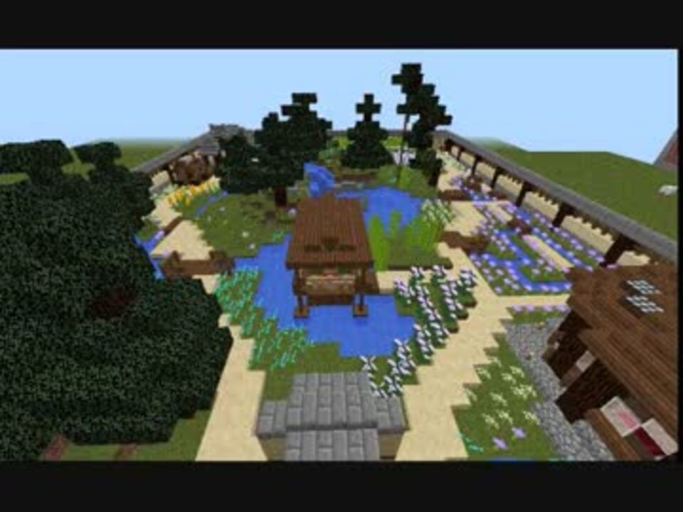 バニラテクスチャだけども和風庭園を作る Minecraftゆっくり実況 ニコニコ動画