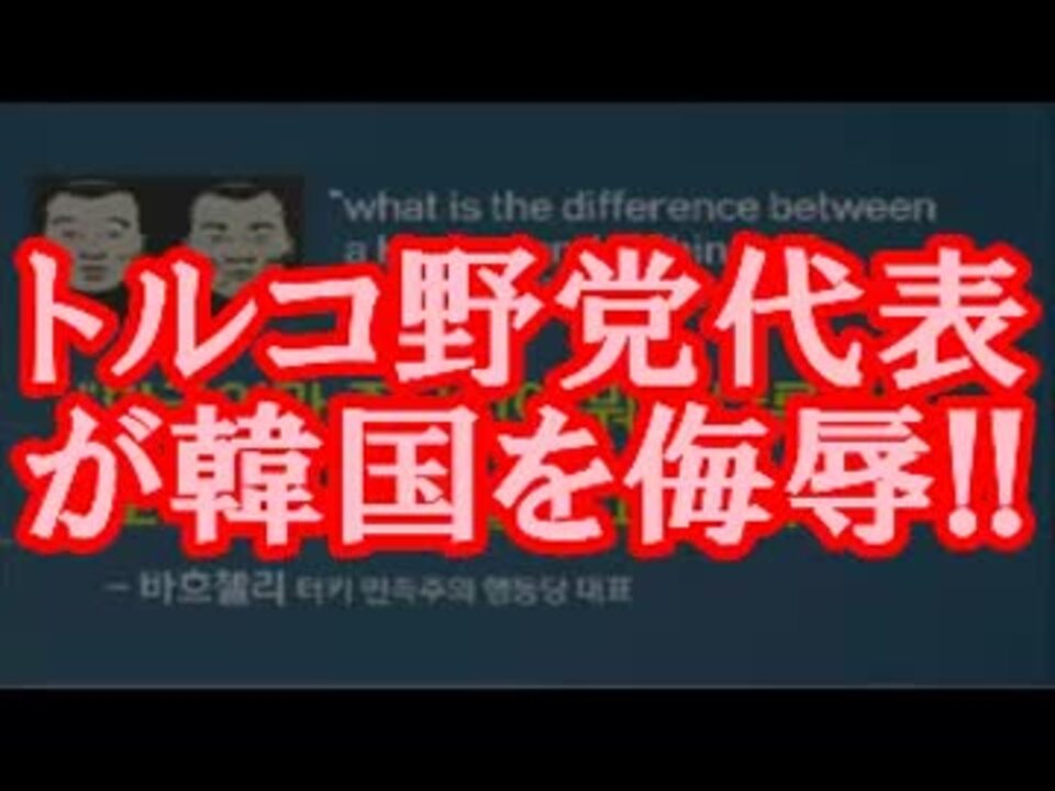 トルコ野党代表が韓国を侮辱 韓国炎上 ニコニコ動画