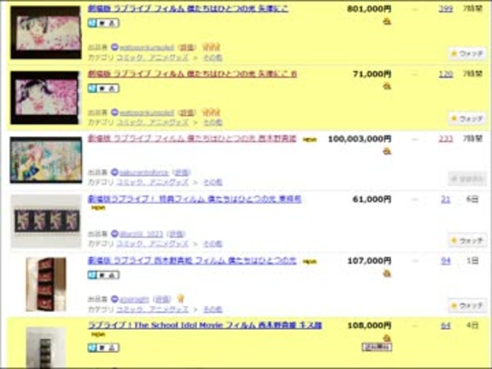 劇場版ラブライブ 入場者特典のフィルムが一億円を超えた ニコニコ動画