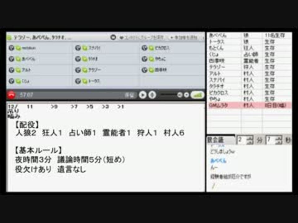 Skype人狼 ゲスト村 In １２時間人狼 Part1 ニコニコ動画