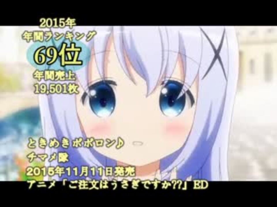 2015年 年間アニメ ゲーム 声優関連シングルcd売上ランキング 100位 51位 ニコニコ動画