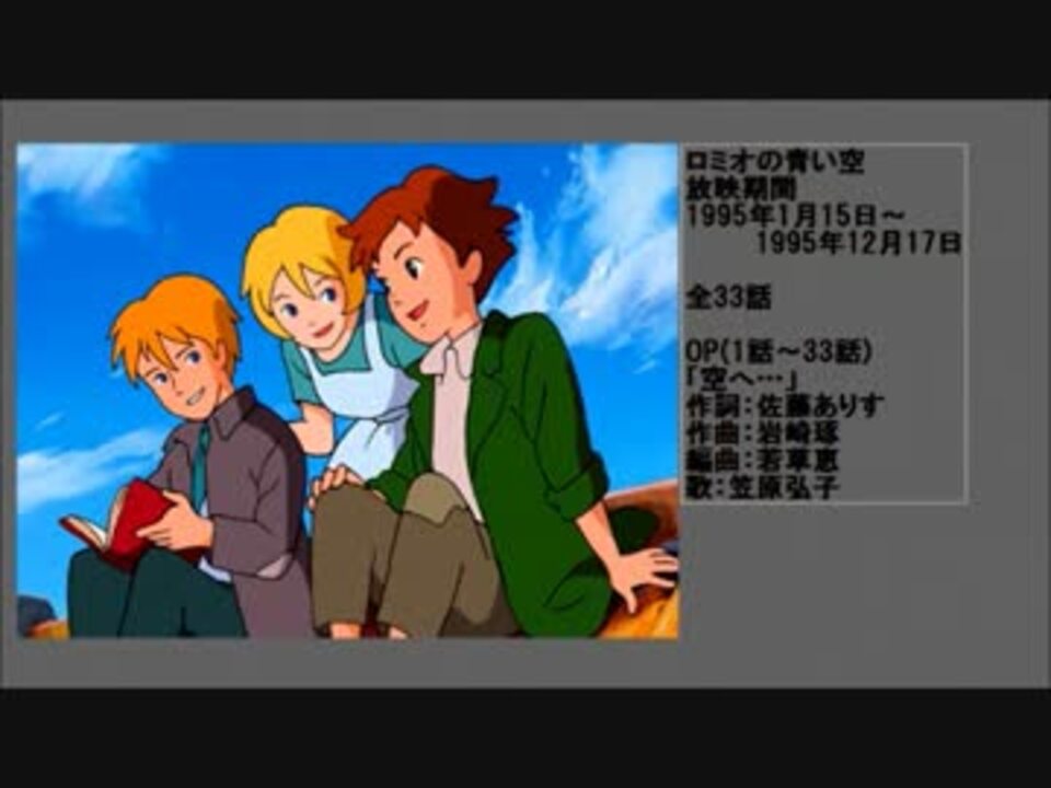 90年代アニメ主題歌集 ロミオの青い空 ニコニコ動画