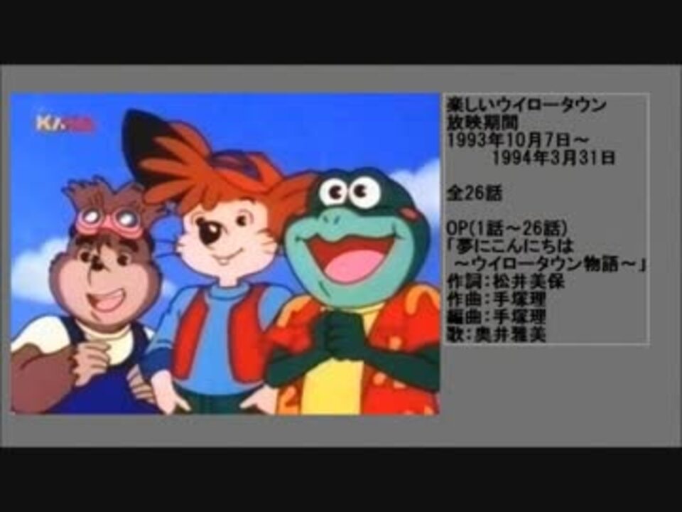 90年代アニメ主題歌集 楽しいウイロータウン ニコニコ動画