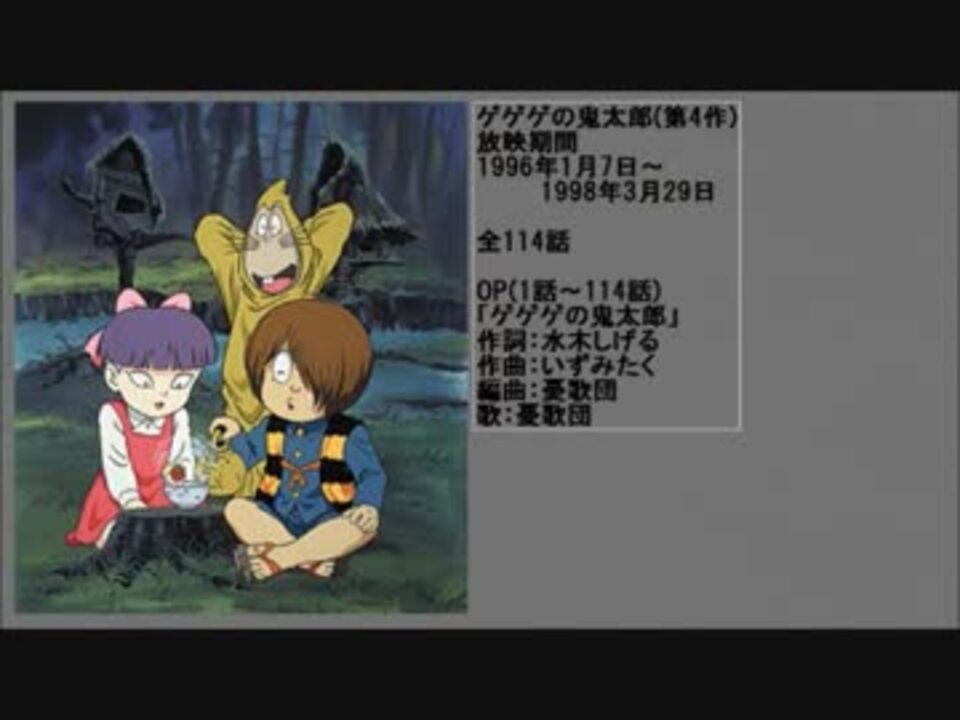 90年代アニメ主題歌集 ゲゲゲの鬼太郎 第4期 ニコニコ動画