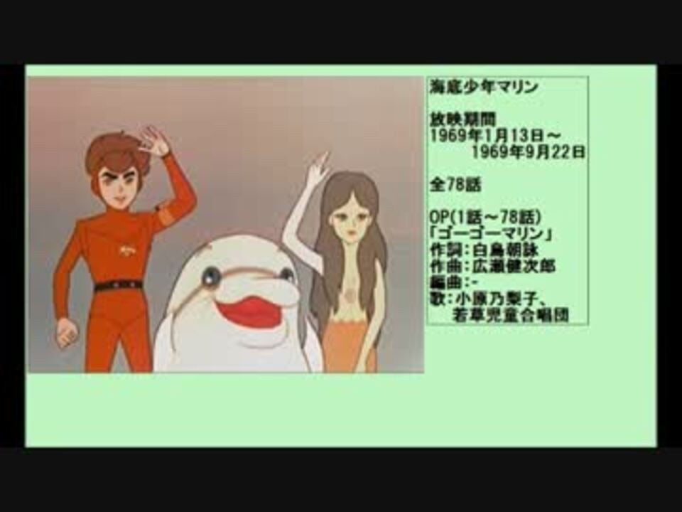 60年代アニメ主題歌集 海底少年マリン ニコニコ動画