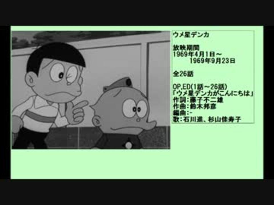 60年代アニメ主題歌集 ウメ星デンカ ニコニコ動画
