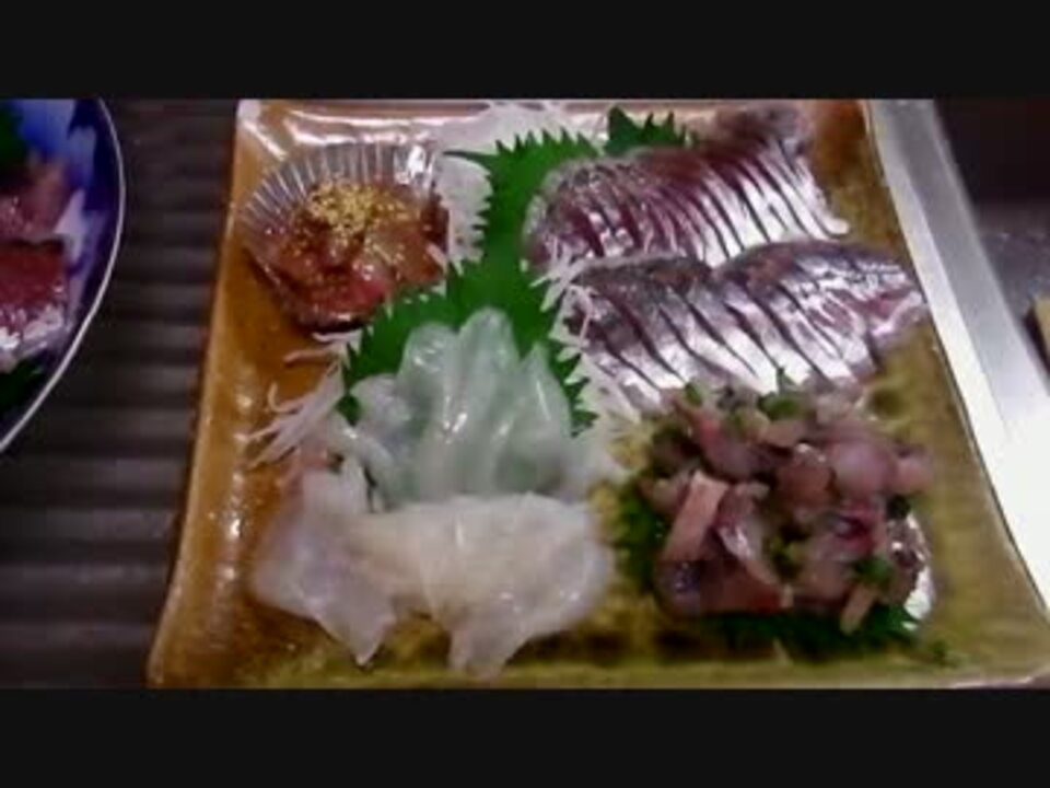 釣りたて３０cmアジのたたきとサバの刺身 マトウダイもあるよ ニコニコ動画