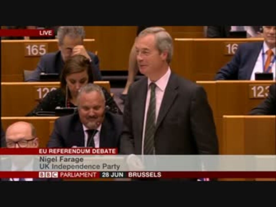 【伝説】ナイジェル・ファラージのEU離脱スッペチ in EU議会【字幕あり】 ニコニコ動画