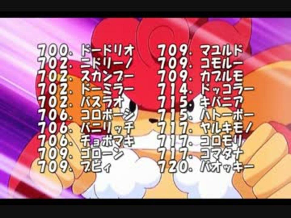 全７２０匹順位発表 デンリュウ団長のポケモン総選挙カウントダウン ニコニコ動画