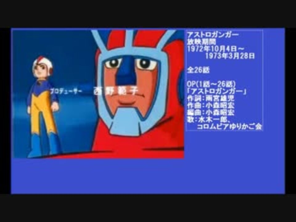 70年代アニメ主題歌集 アストロガンガー ニコニコ動画