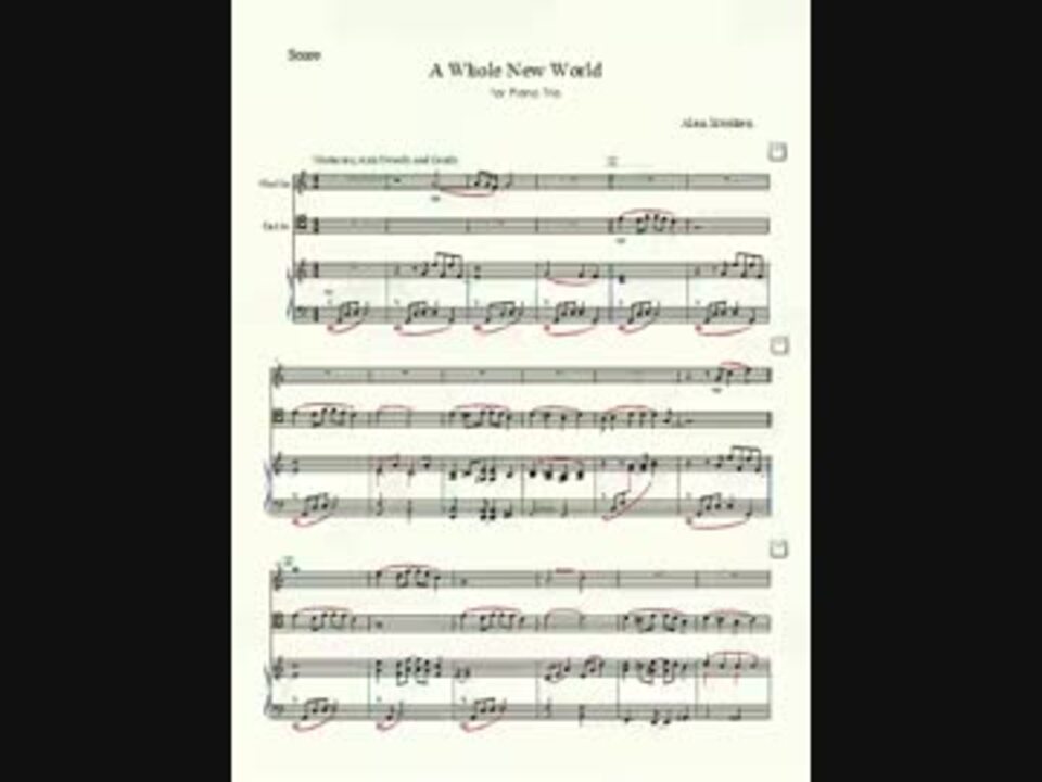 楽譜 A Whole New World ピアノ三重奏 ニコニコ動画