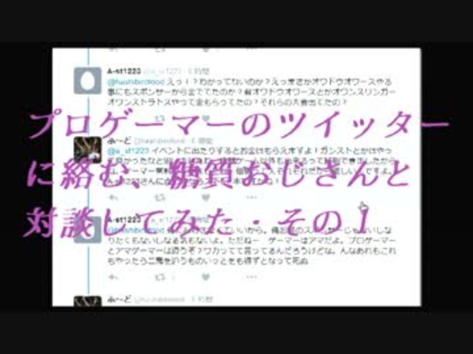 プロゲーマーのtwitterに粘着するヤバイ奴と対談してみた その１ ニコニコ動画