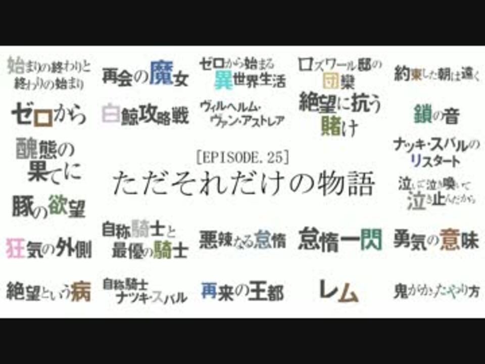 リゼロ Ab 次回予告パロ 1 25話 ニコニコ動画