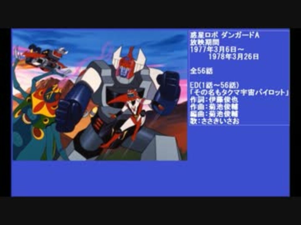 70年代アニメ主題歌集 惑星ロボ ダンガードa ニコニコ動画