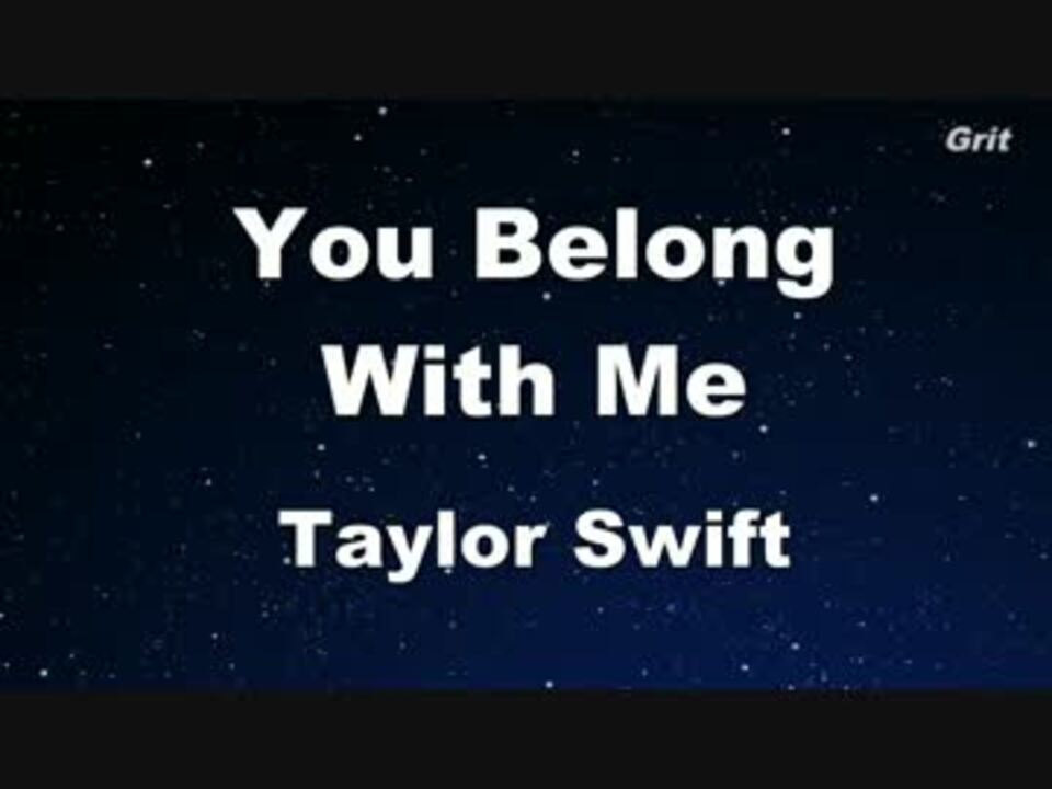 Taylor Swift You Belong With Me Lyrics Karaoke