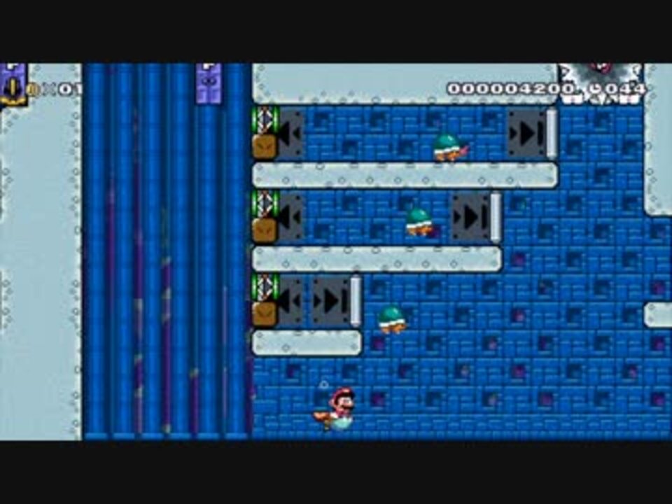 マリオメーカー 水中のマントテクニックコース ニコニコ動画