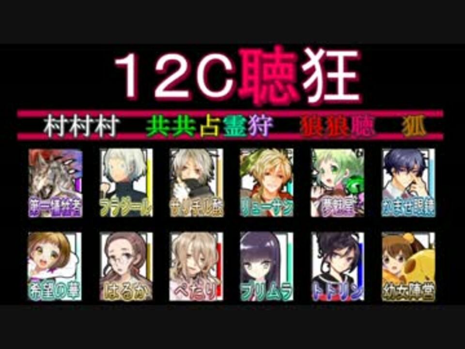 こんな人狼ゲームのお話 １２ 配役１２c聴狂 ニコニコ動画