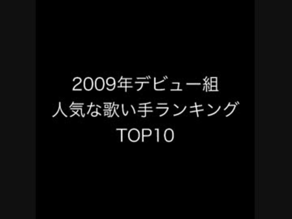 09年デビュー組 人気な歌い手ランキング Top10 ニコニコ動画