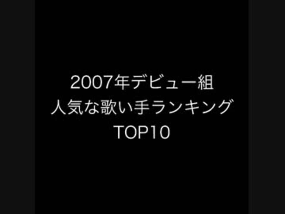 07年デビュー組 人気な歌い手ランキング Top10 ニコニコ動画