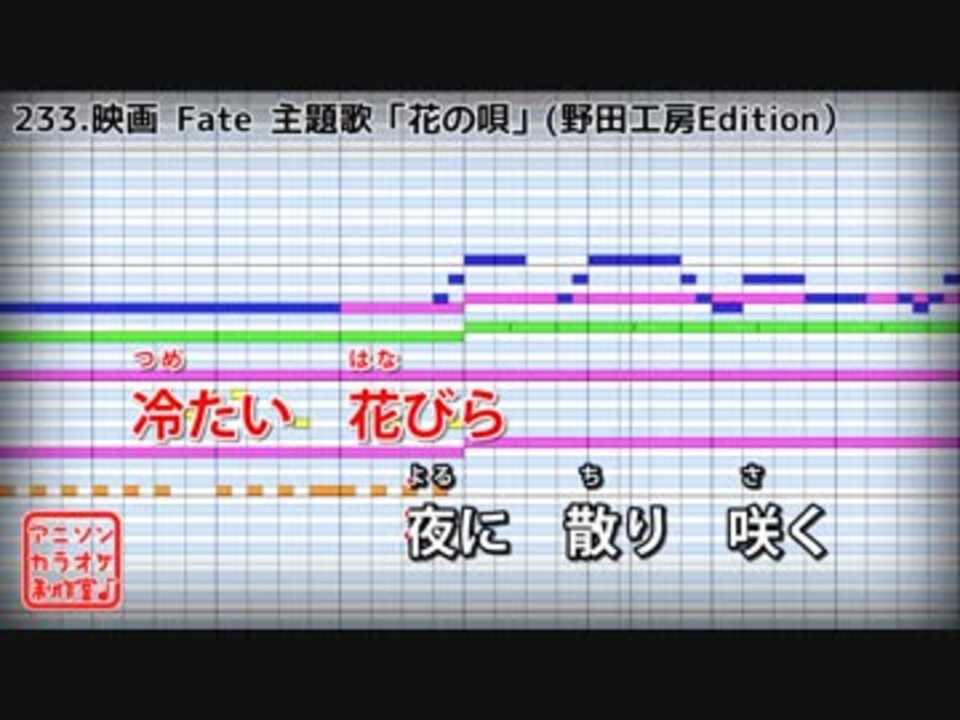フル歌詞付カラオケ 花の唄 映画fate主題歌 Aimer ニコニコ動画