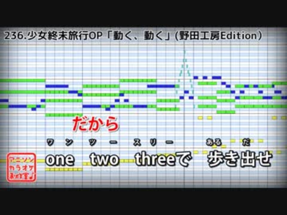 歌詞付カラオケ 動く 動く 少女終末旅行op 水瀬いのり 久保ユリ