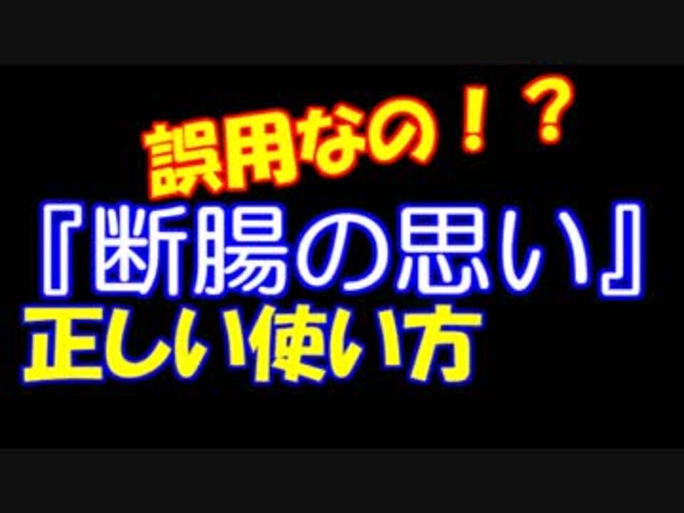 ｢断腸の思い｣正しい使い方！？ - ニコニコ動画