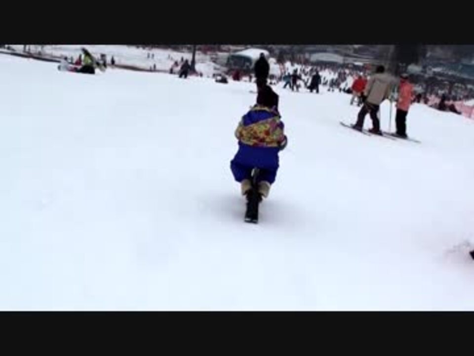 ひるがの高原スキー場 スノーストライダーでコースを滑走するあい 滑り撮り ニコニコ動画