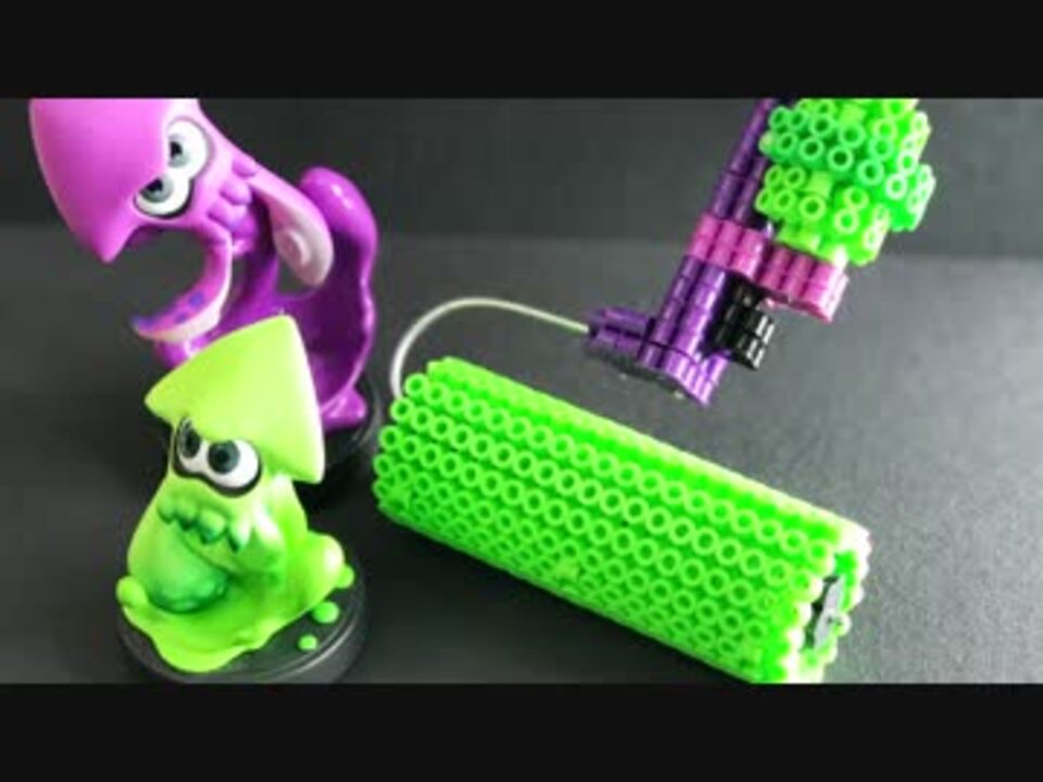 [アイロンビーズ]スプラトゥーン2のブキ「スプラローラー」をパーラービーズで作ってみた！（ゆっくり）