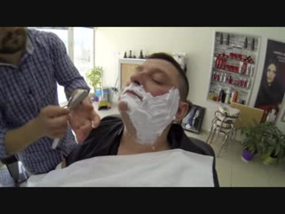 Turkish Barber hair washing,beard shaving,facial,wax ニコニコ動画