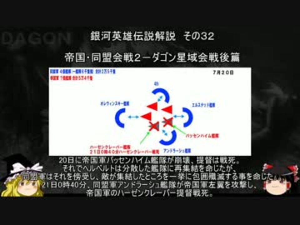 ゆっくり解説 銀河英雄伝説解説 その３２ 帝国 同盟会戦２ ダゴン星域会戦後篇 ニコニコ動画