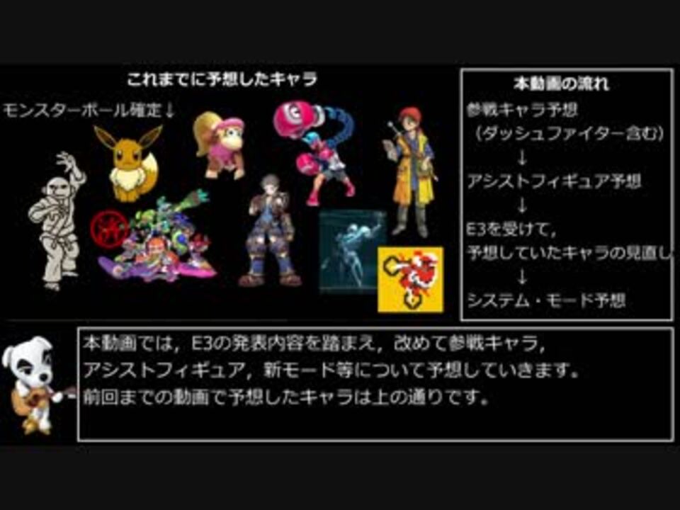 大穴予想あり スマブラ新作予想 参戦キャラ アシスト 新モード 後 ニコニコ動画