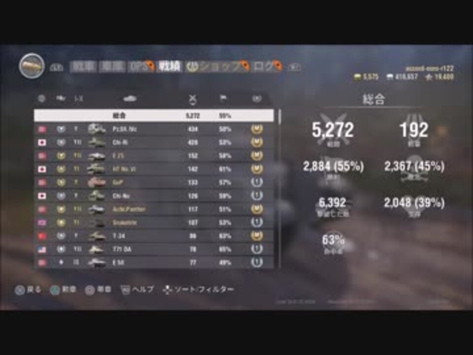 ぜいたく Wot Ps4 戦績 100 イラスト