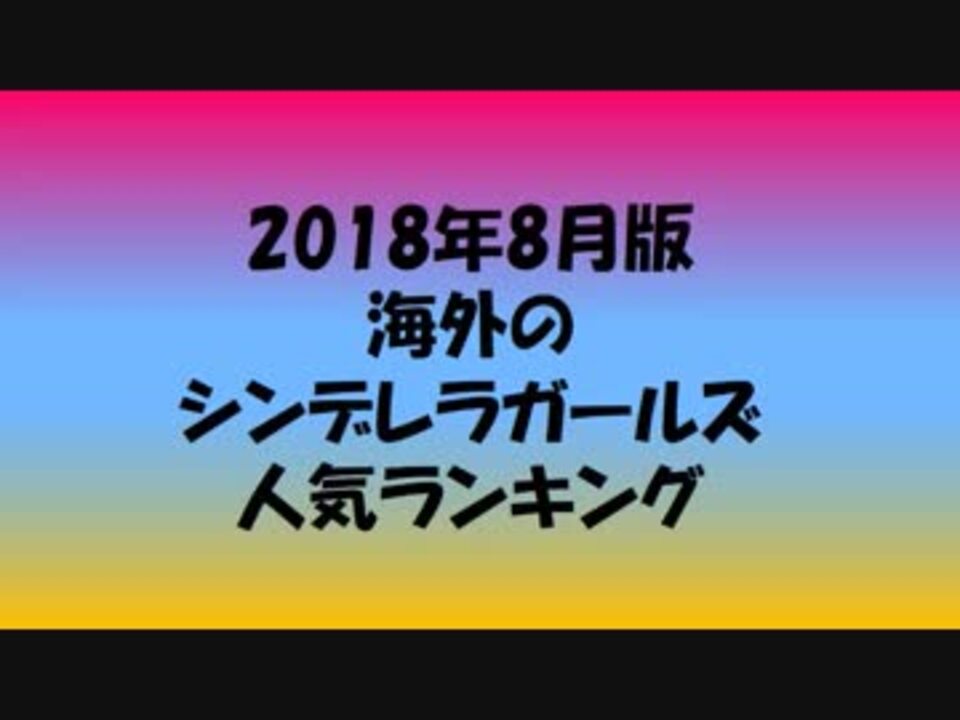 18 8版海外のシンデレラガールズ人気ランキング ニコニコ動画