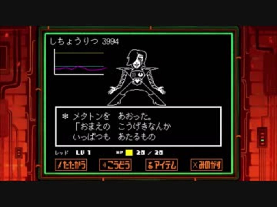Undertale メタトンexをノーダメージでクリアしてみた Pルート ニコニコ動画