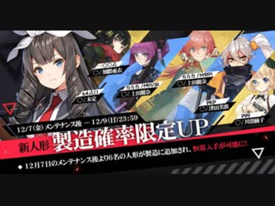 ドルフロ 12 7 新人形追加 ガチャ動画 カルカノ姉妹 Pkp 64式自全狙い ドールズフロントライン ニコニコ動画