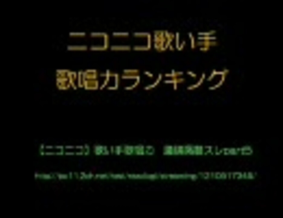 ニコニコ歌い手歌唱力ランキング 5月期 ニコニコ動画