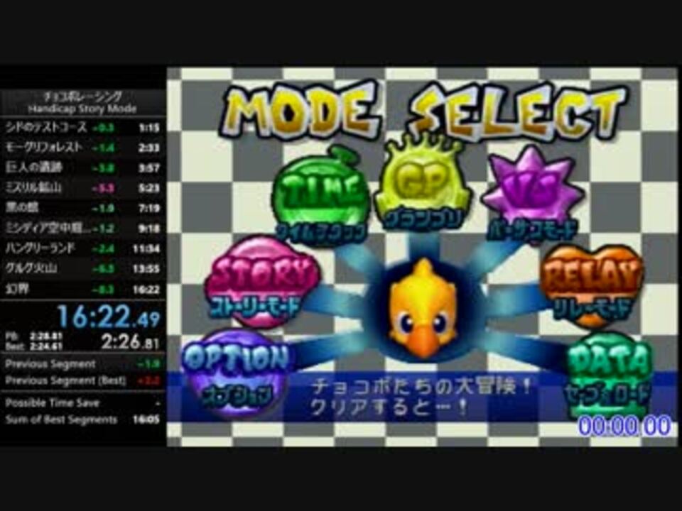 Wr チョコボレーシング Handicap Story Mode Rta 16m22s230 ニコニコ動画
